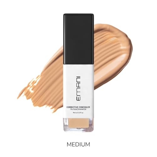 Emani HD Concealer Medium swatch on skin demonstrates natural shade match and coverage.
