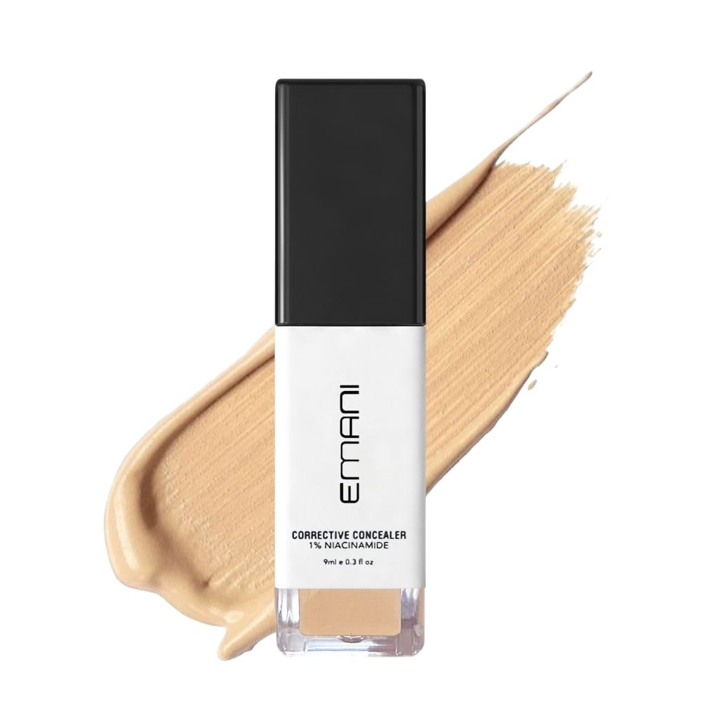 Emani HD Corrective Concealer bottle shows full coverage for a natural look