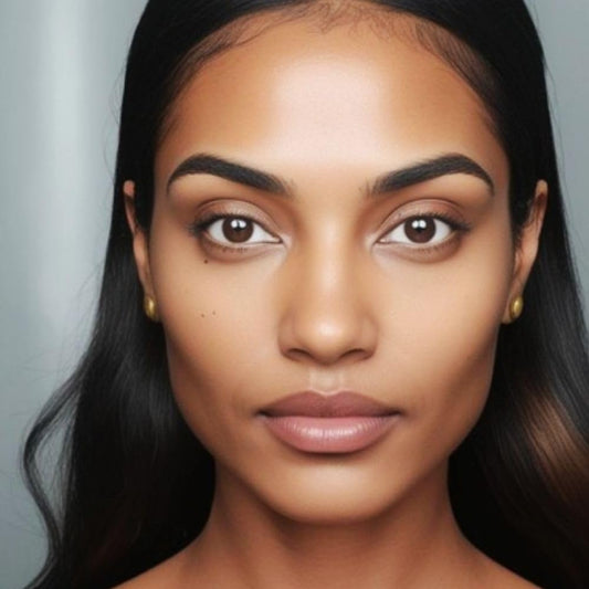 Emani mineral-pressed powder swatch demonstrates buildable coverage on skin.