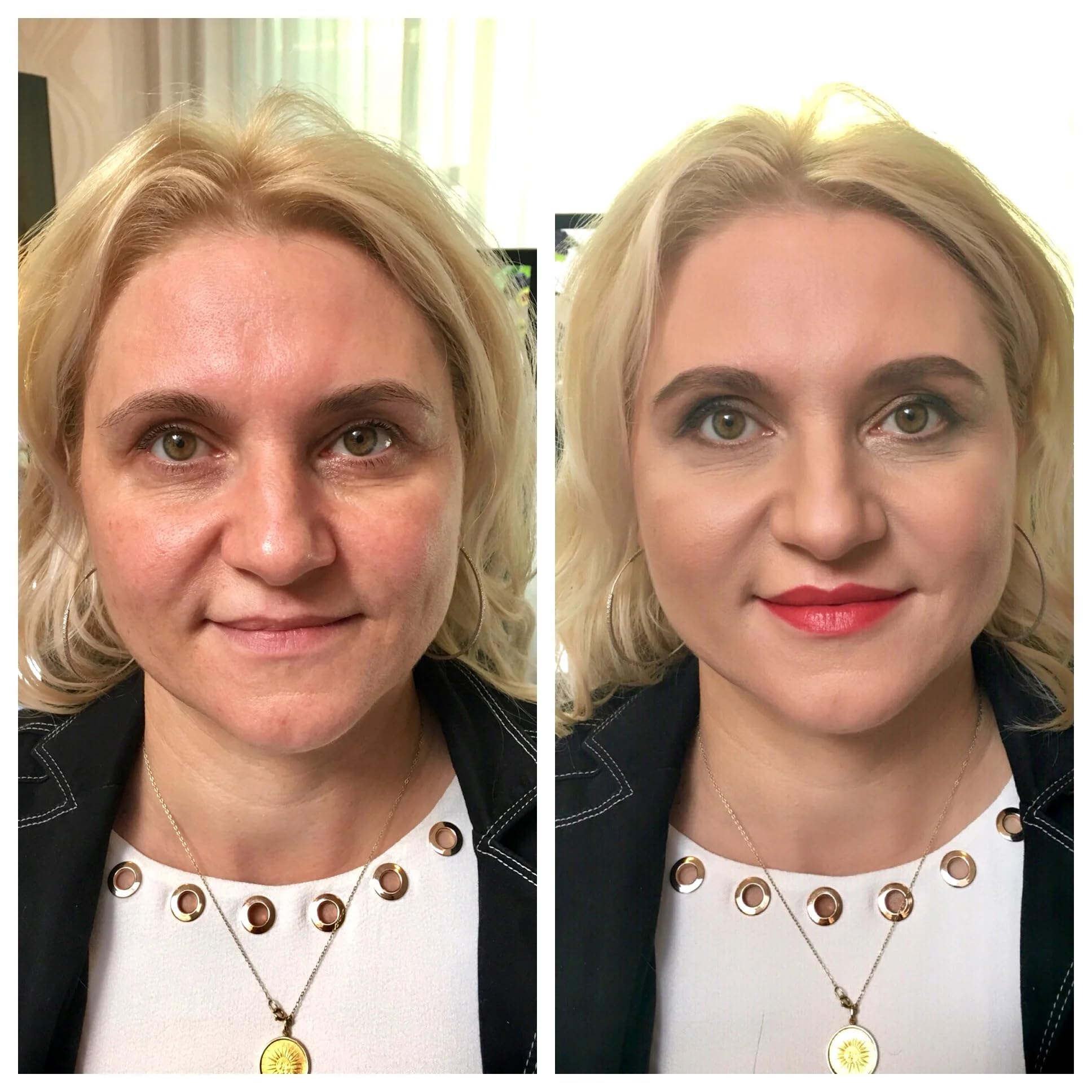 Emani Perfecting Crushed Foundation brush-application demonstrates lightweight texture for daily wear