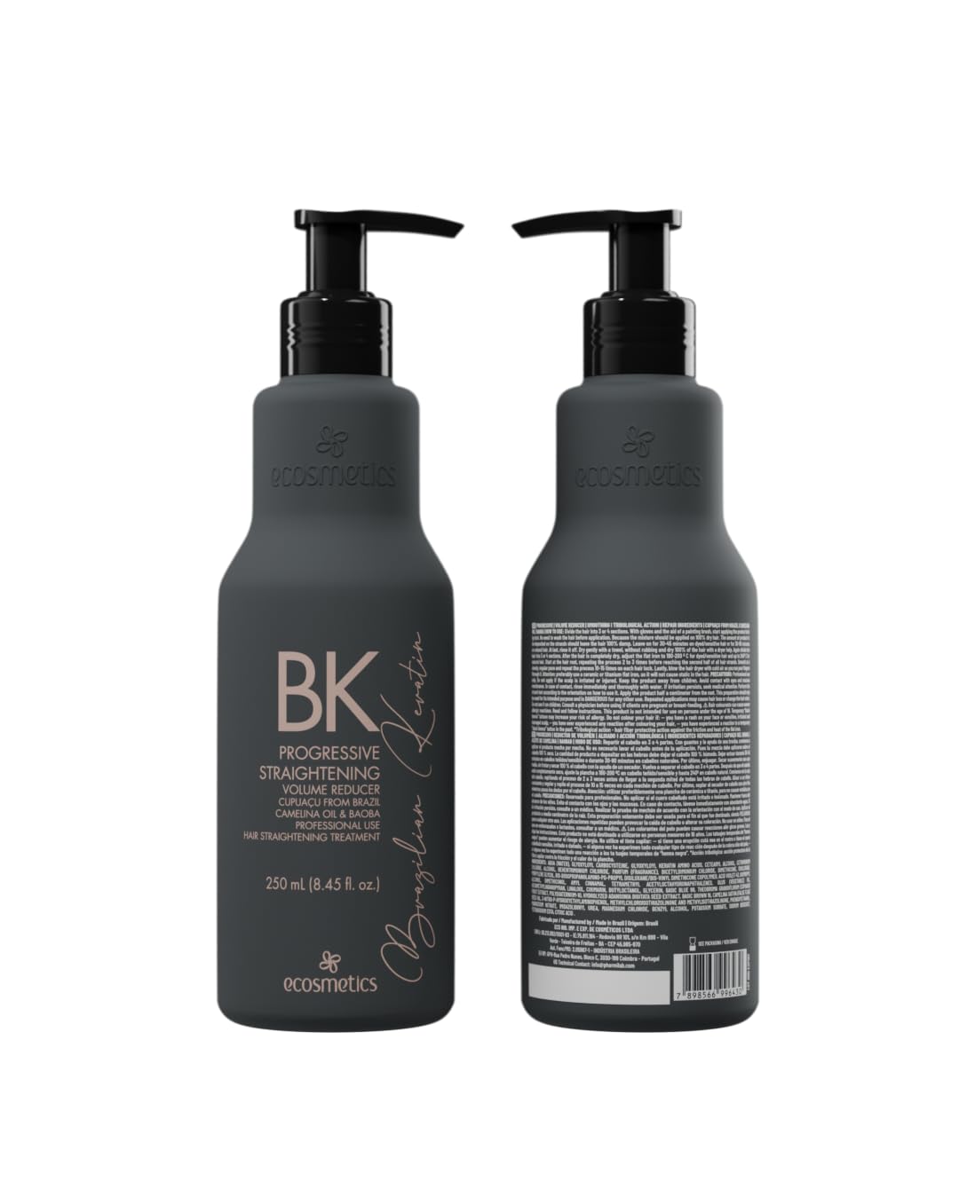 Hair after EMAX Ecosmetics keratin treatment appears smooth and shiny