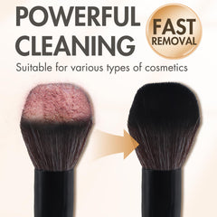 Embagol makeup brush cleaner drying-action speeds cleanup without water.