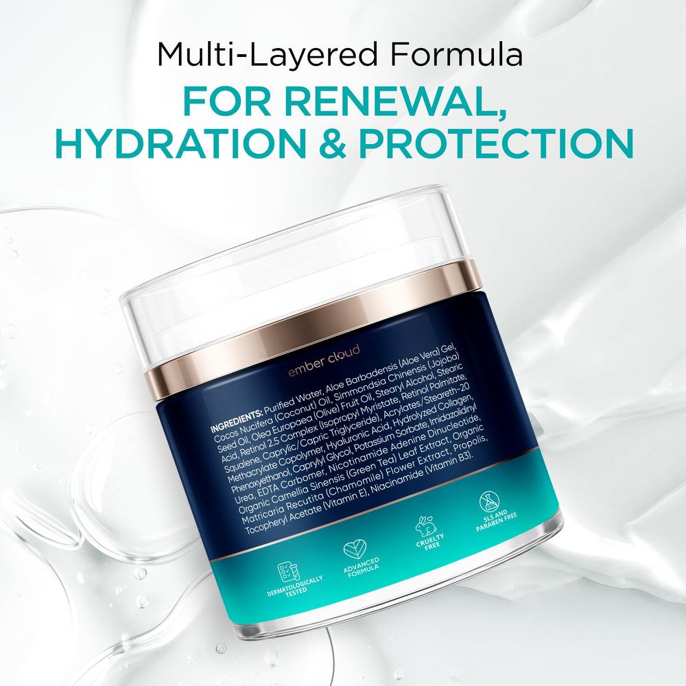 Ember Cloud cream texture close-up reveals silky hydration for the complexion.
