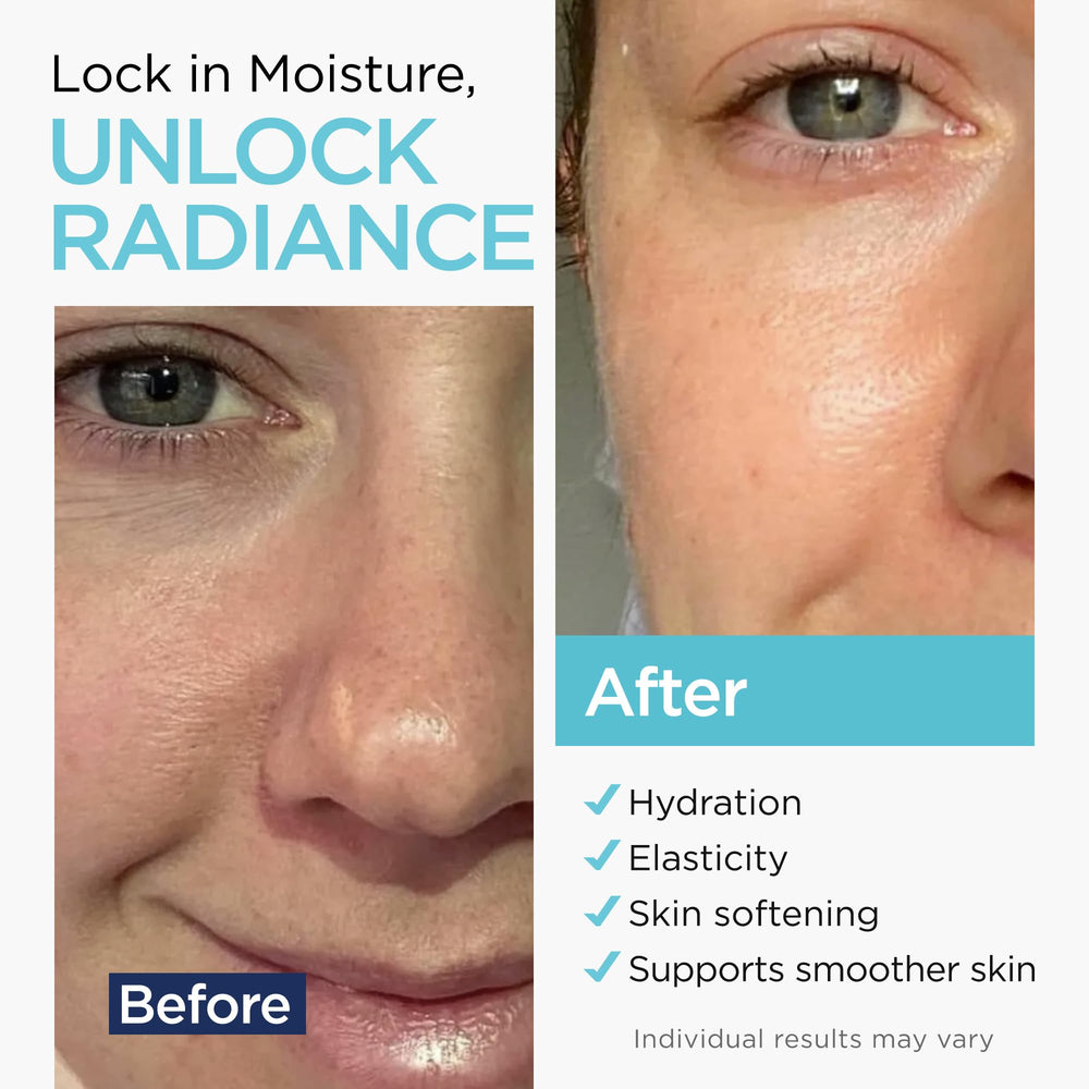 Close-up of serum being applied to the face for lasting moisture