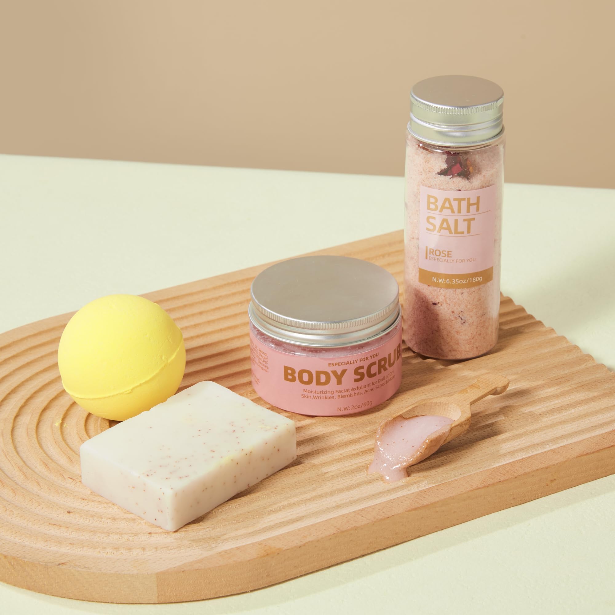 EMBERWAVE bath salt bottle creates a relaxing scented soak for a spa-like bath.
