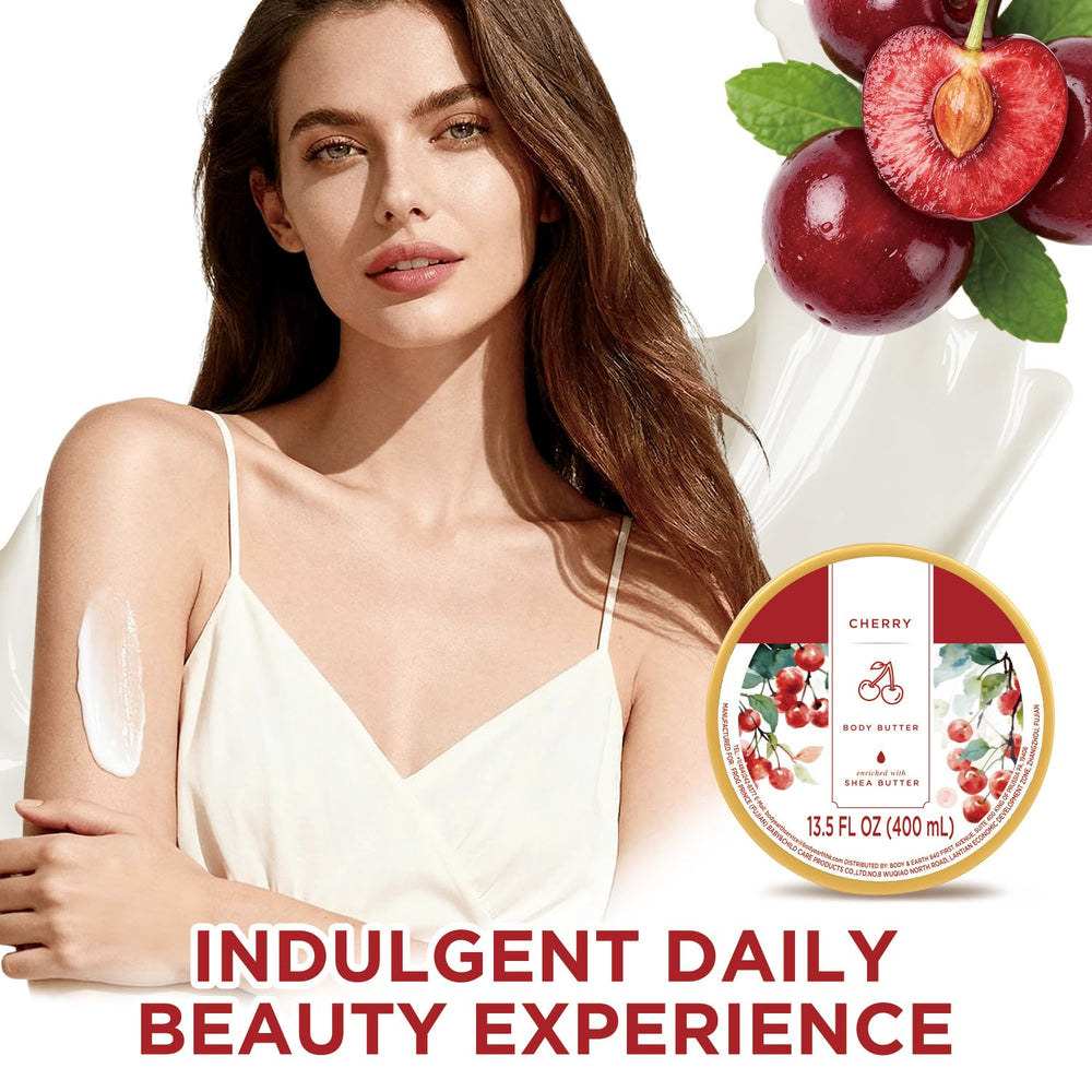 Home spa vibes with Embleaf Cherry Body Butter for a pampering routine.