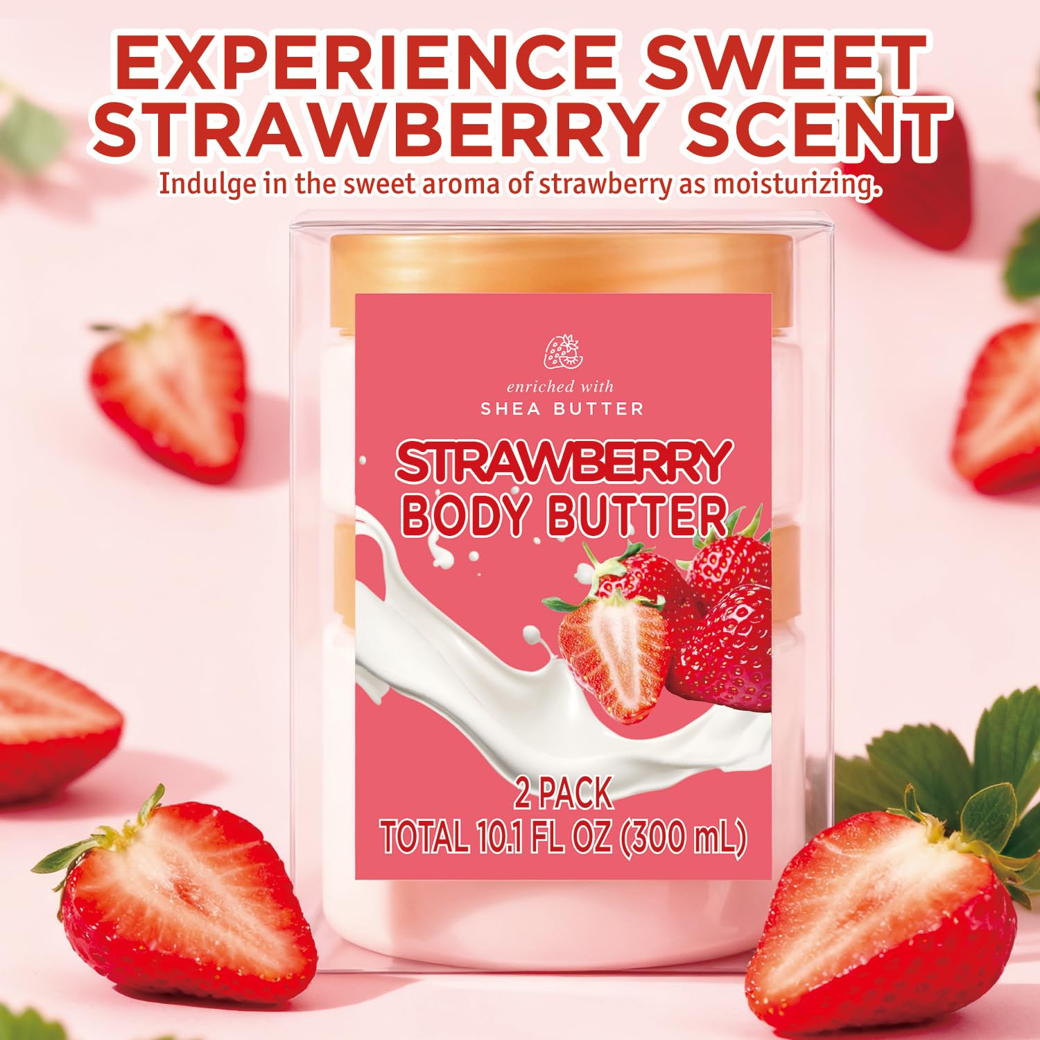 Applying Embleaf strawberry body butter after a bath for moisturized skin