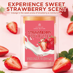 Applying Embleaf strawberry body butter after a bath for moisturized skin