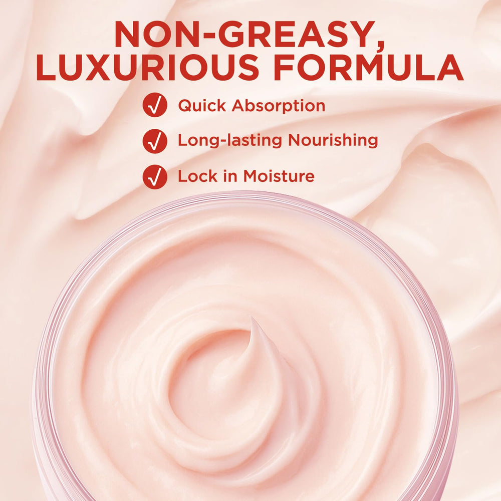 Close-up of Embleaf strawberry body butter texture showing a rich silky melt