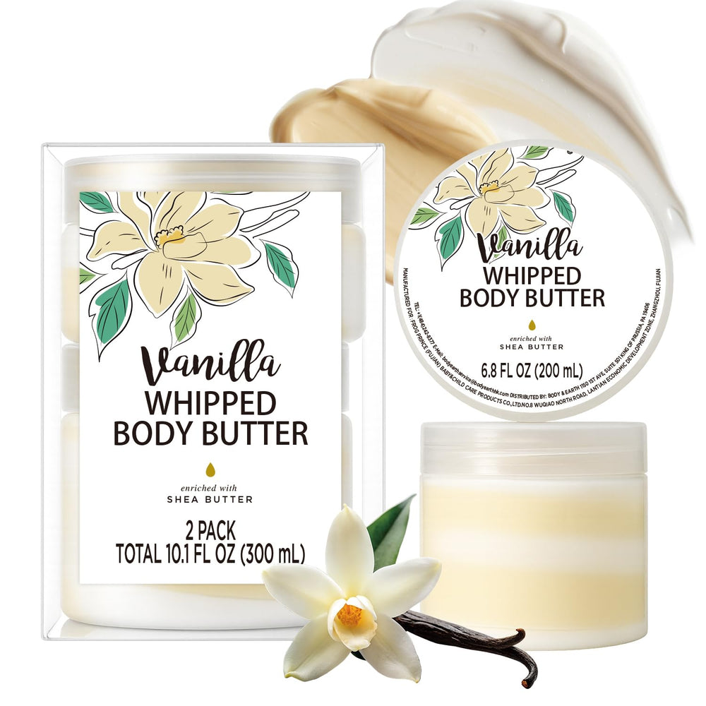 Embleaf Vanilla Whipped Body Butter jar delivers deep hydration for smooth skin