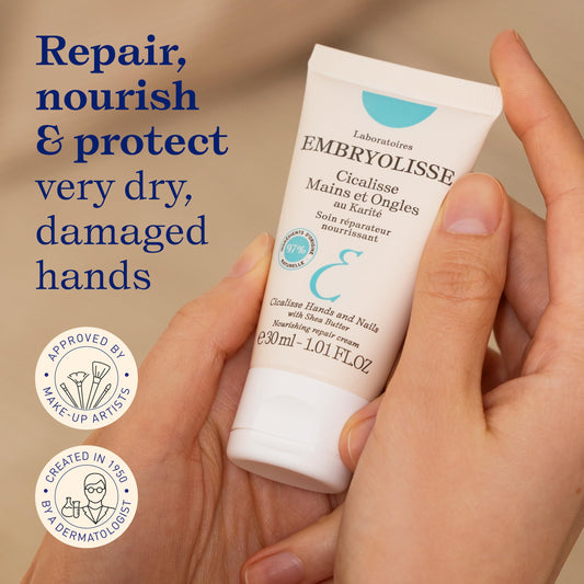 Embryolisse Cicalisse cream texture close-up shows smooth, fast absorption.