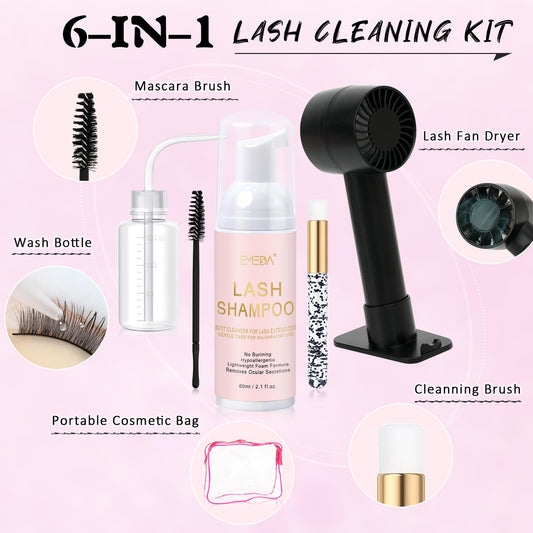 EMEDA lash shampoo 60ml bottle with gentle, hypoallergenic formula.