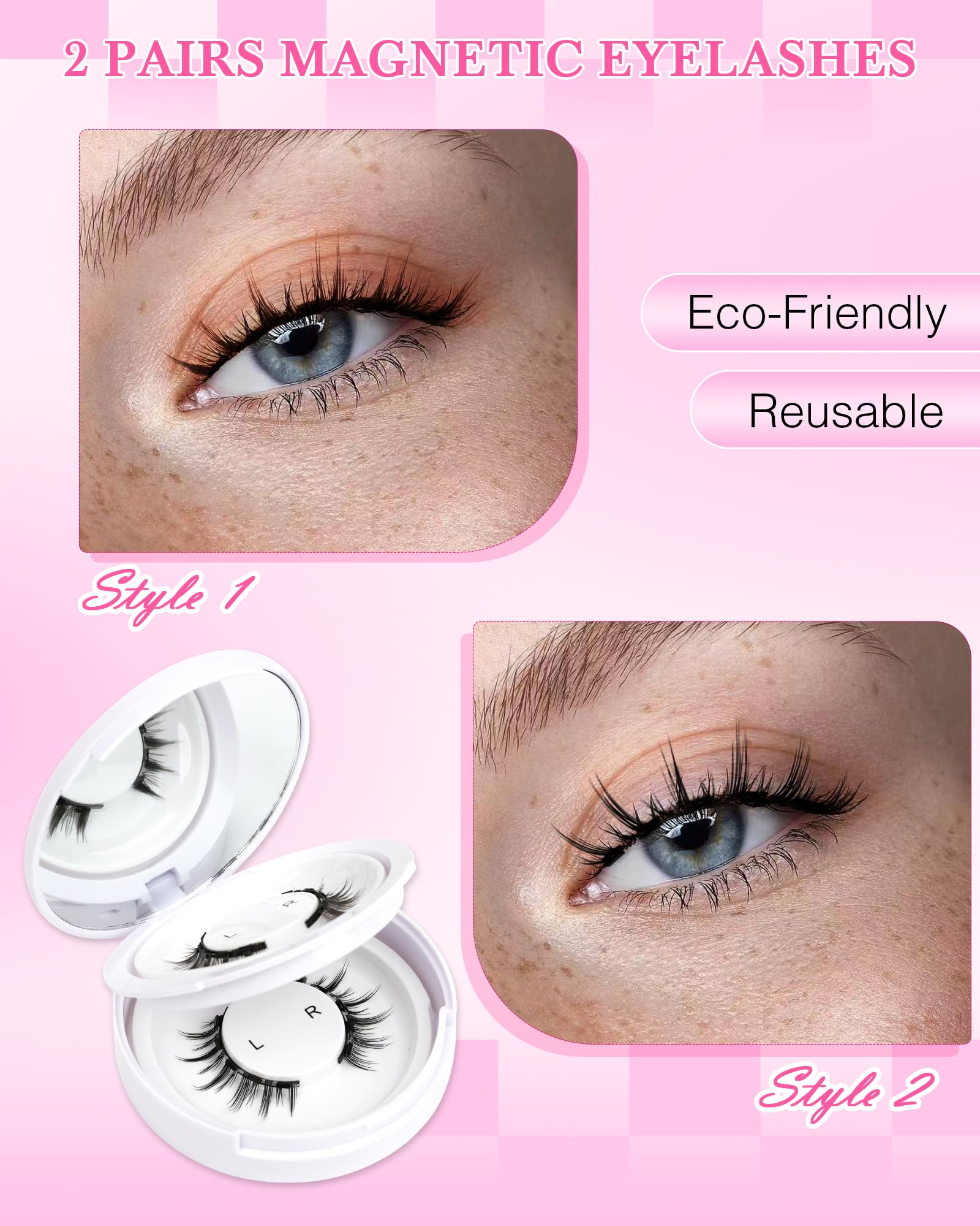 EMEDA compact box with mirror for on-the-go lash touch ups.