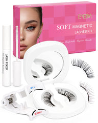 EMEDA soft magnetic eyelashes with applicator for easy, secure wear