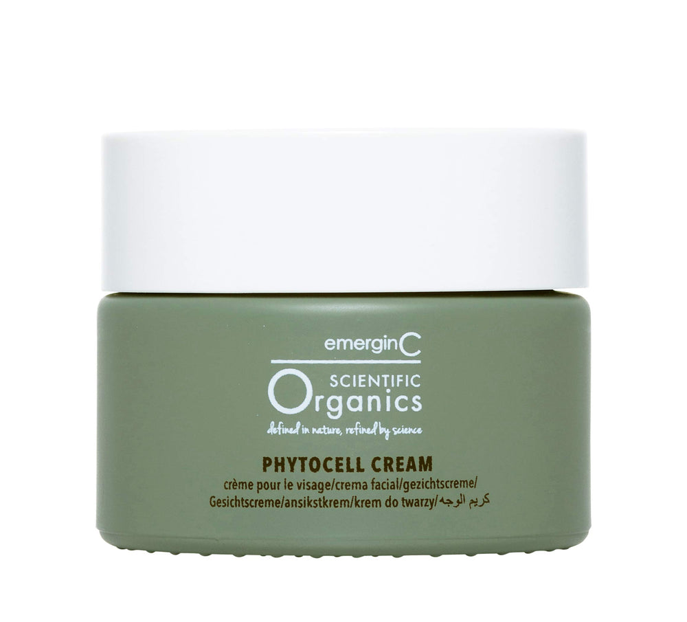emerginC Phytocell anti-aging cream jar shows rich hydration for radiant skin