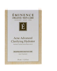 Eminence Acne Advanced Clarifying Hydrator bottle with lotus extract for a matte look.