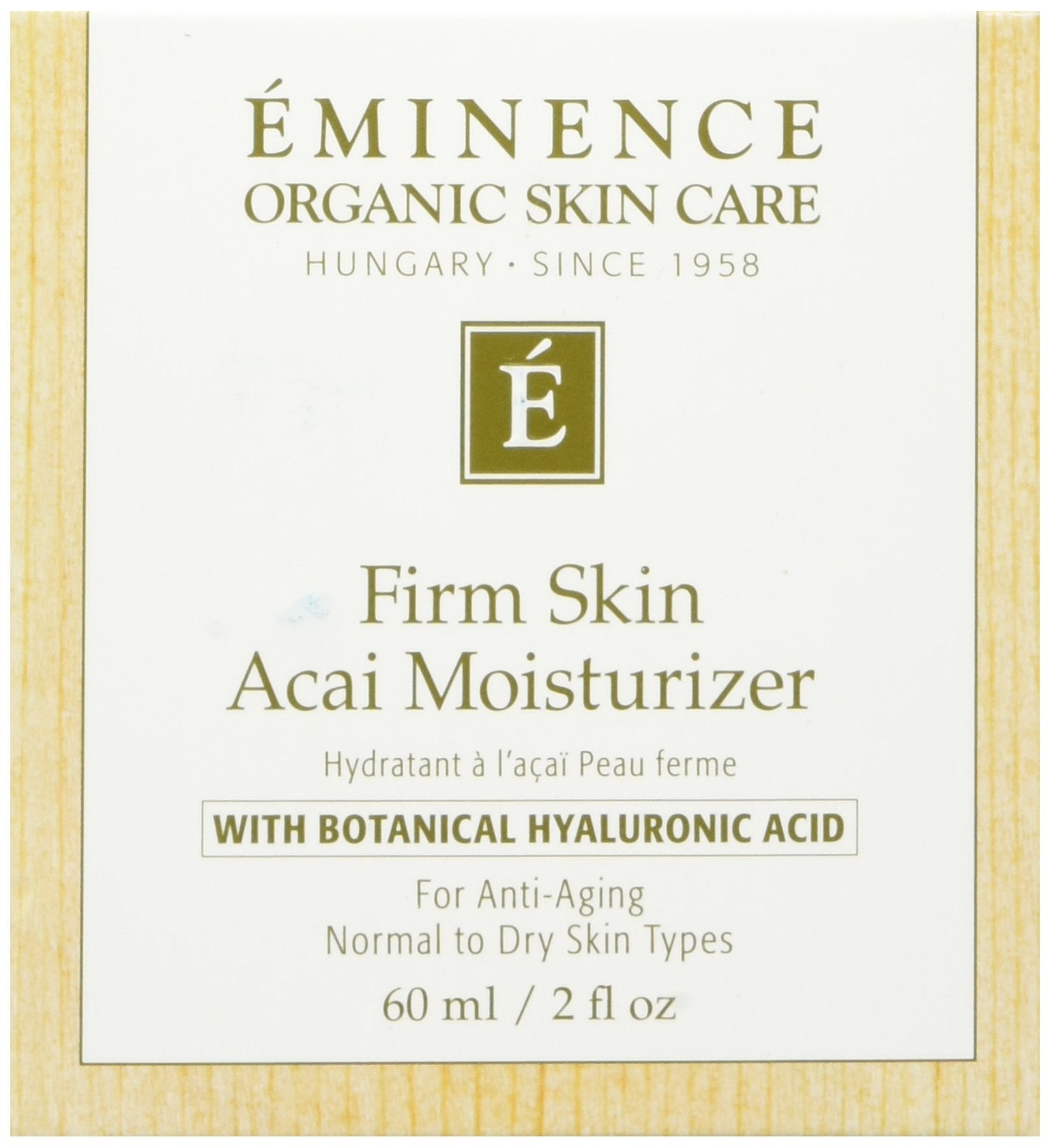 Eminence Firm Skin Acai Moisturizer bottle shown for daily hydration and nourishment