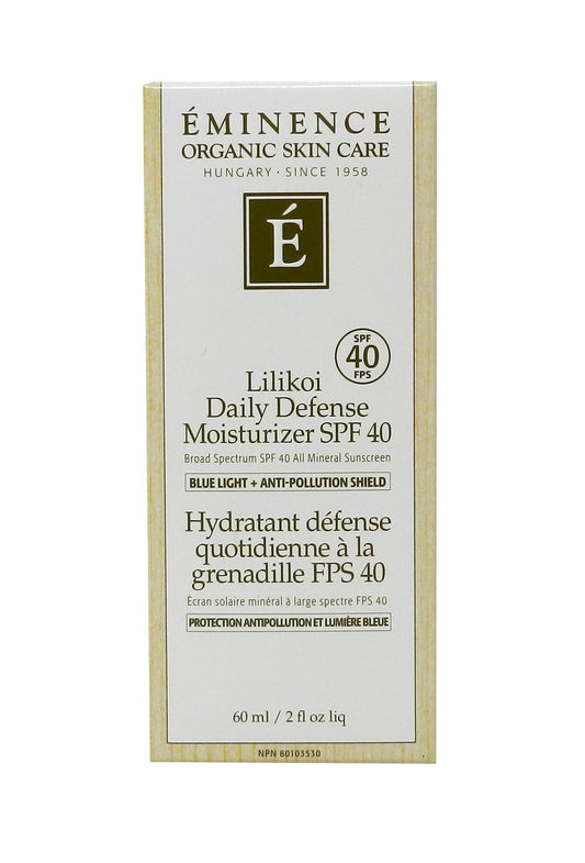 Close-up of zinc oxide and Linden Tea ingredients in Eminence formula.