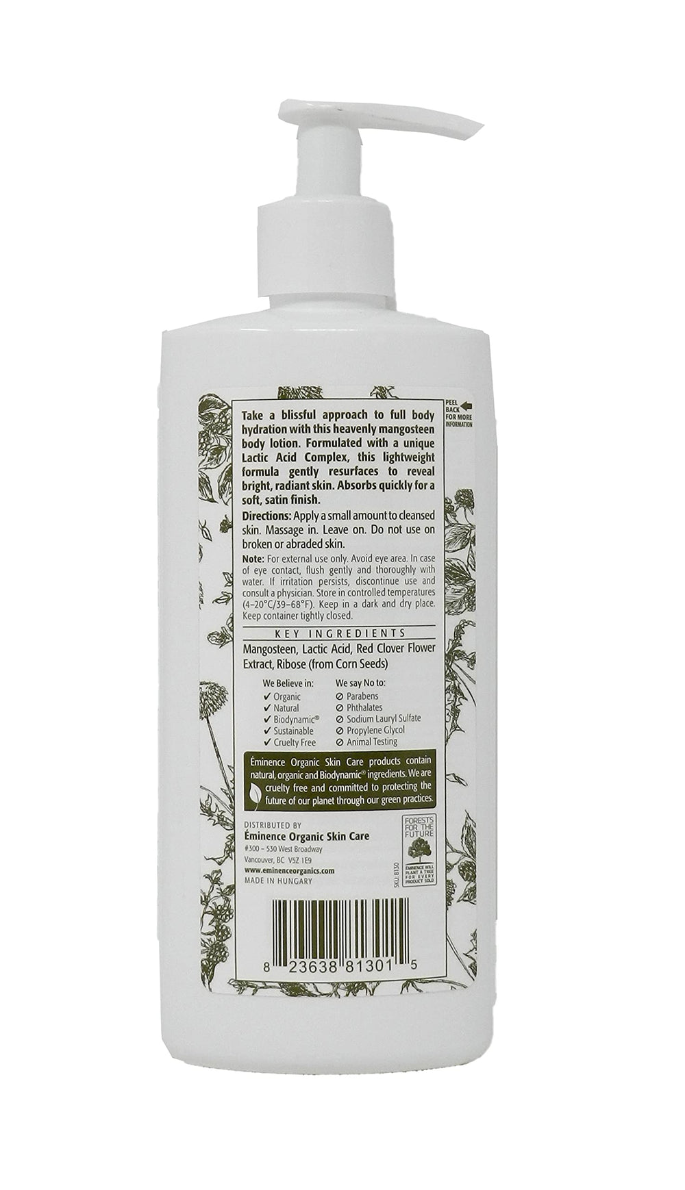 Eminence Mangosteen Body Lotion hands application showing quick absorption for a radiant finish