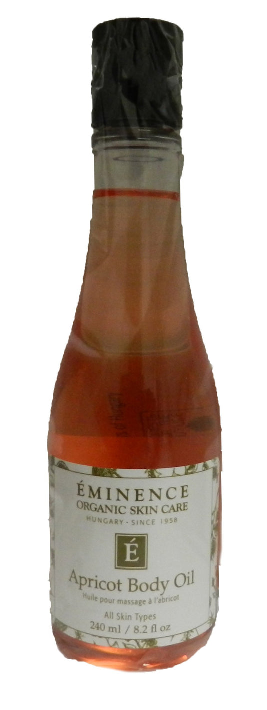 Eminence Organic Apricot Body Oil bottle for soothing hydration of dry skin.