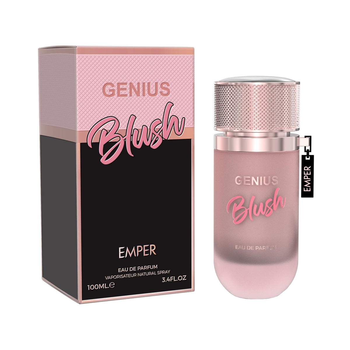 Emper Genius Blush bottle showcases modern elegance and daily allure.