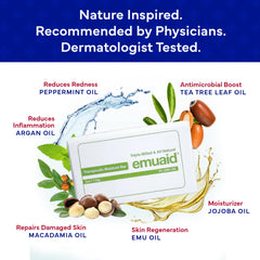 Emuaid Therapeutic Moisture Bar uses tea tree and botanicals to calm itching.