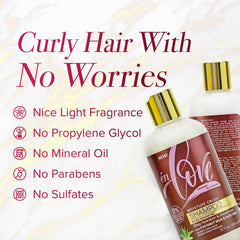 én Love Moisture Crush Shampoo anti-frizz wave control on wet hair.