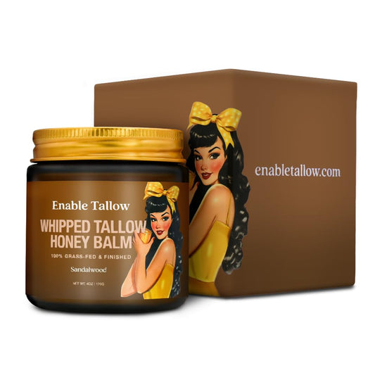 Enable Tallow whipped texture dispense demonstrates light non-greasy application.