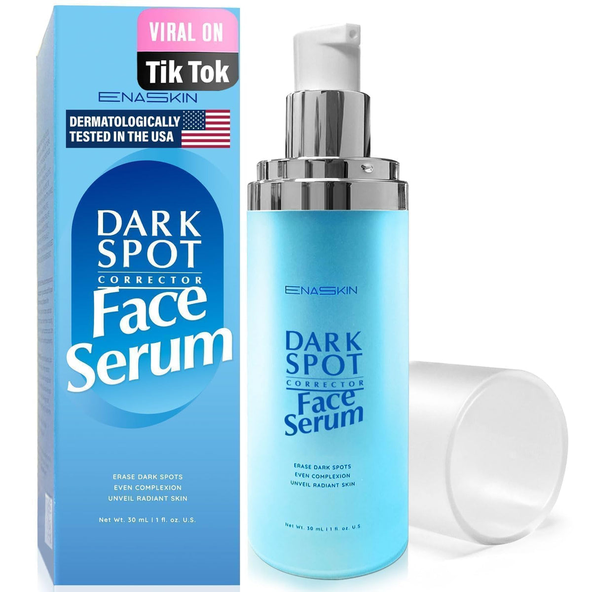 EnaSkin Dark Spot Remover bottle closeup for targeted tone correction