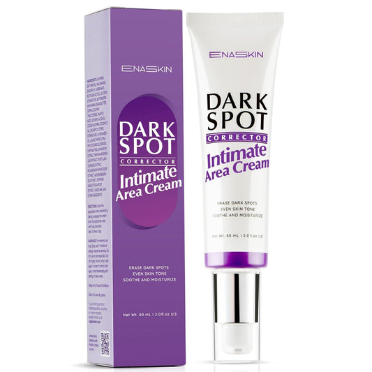 EnaSkin dark spot remover cream bottle with pump for daily facial and body use.