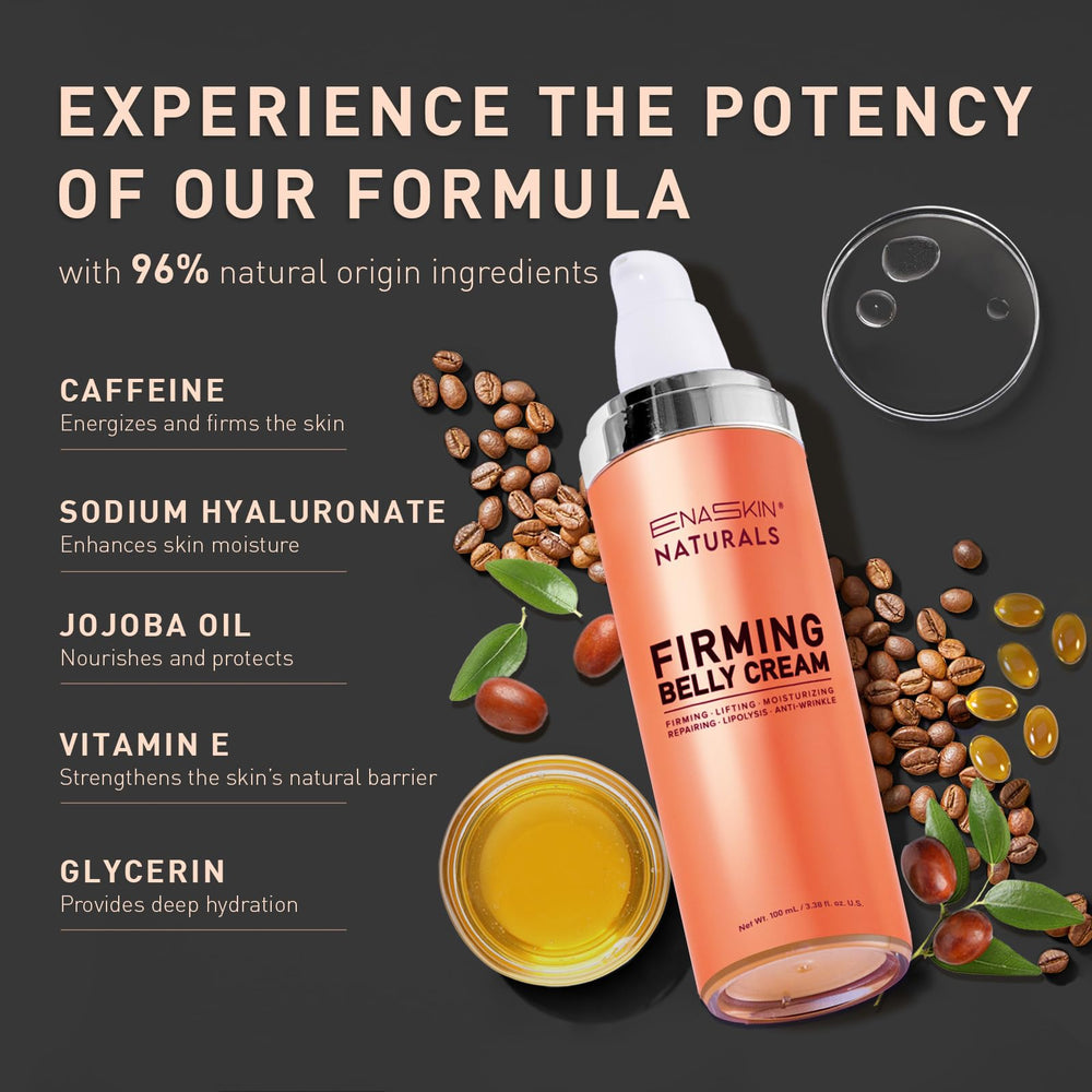 Enaskin Naturals Belly Firming Cream applied during belly massage.