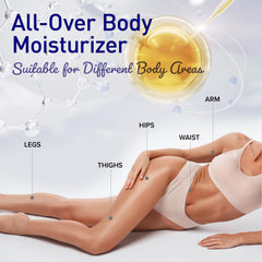 Enaskin Naturals body lotion on thigh shows smoothing and natural glow.