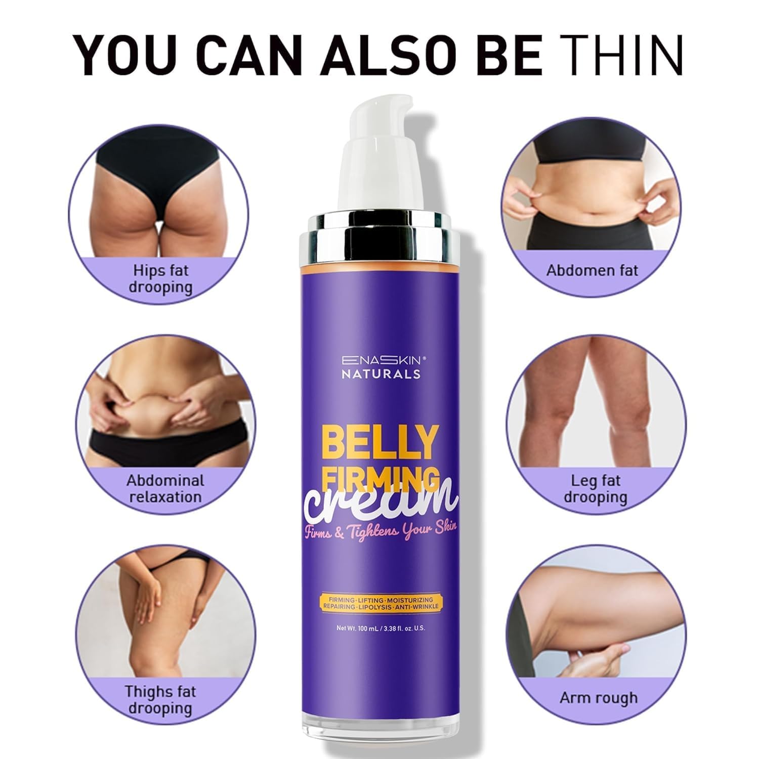 Enaskin Naturals caffeine tightening action offers a refreshing tone to the skin