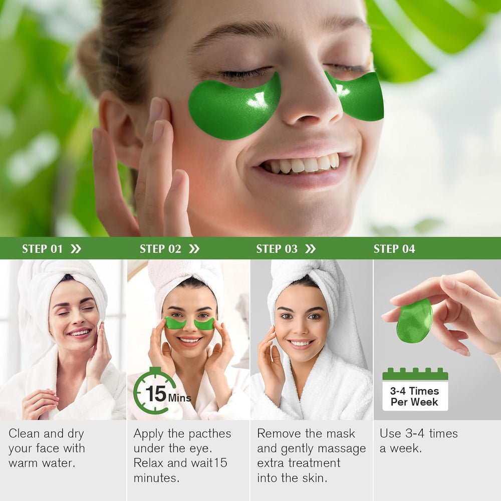 Enaskin Naturals under-eye patches applied for gentle hydration and smoothing