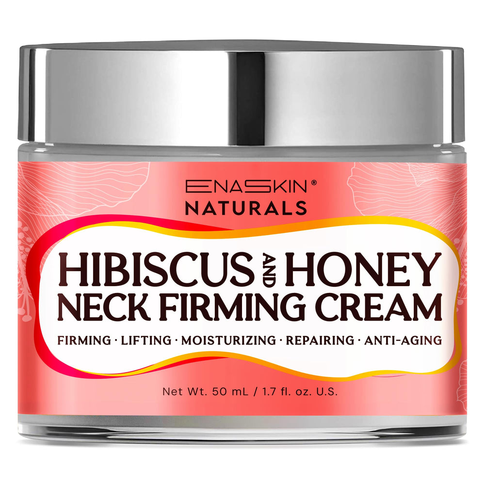 Enaskin Naturals neck firming cream bottle promotes a firmer neck.