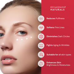 Creamy texture of Enaskin Naturals Retinol Eye Cream shown in a close-up view.
