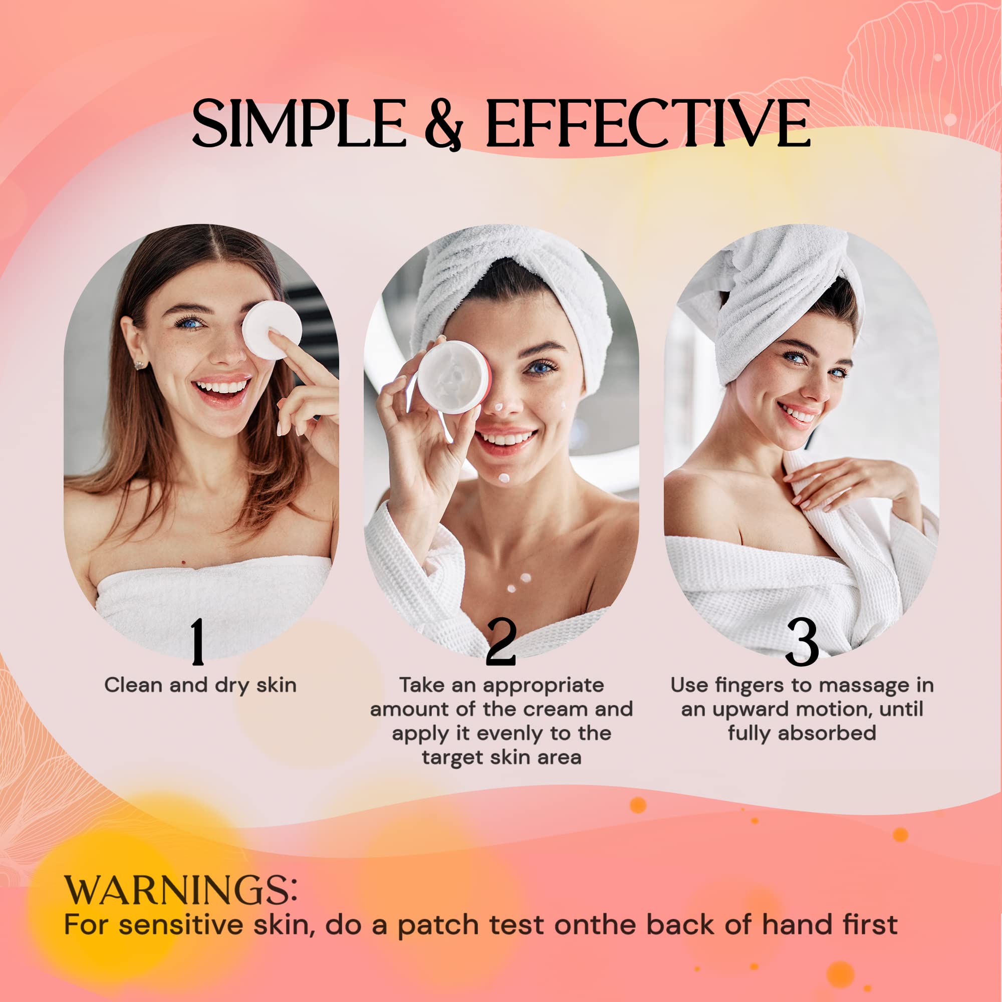 Formula suitable for all skin types shown on diverse skin.