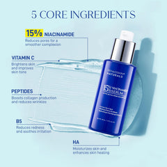 Enaskin Naturals Niacinamide Serum texture on skin delivering a dewy finish.