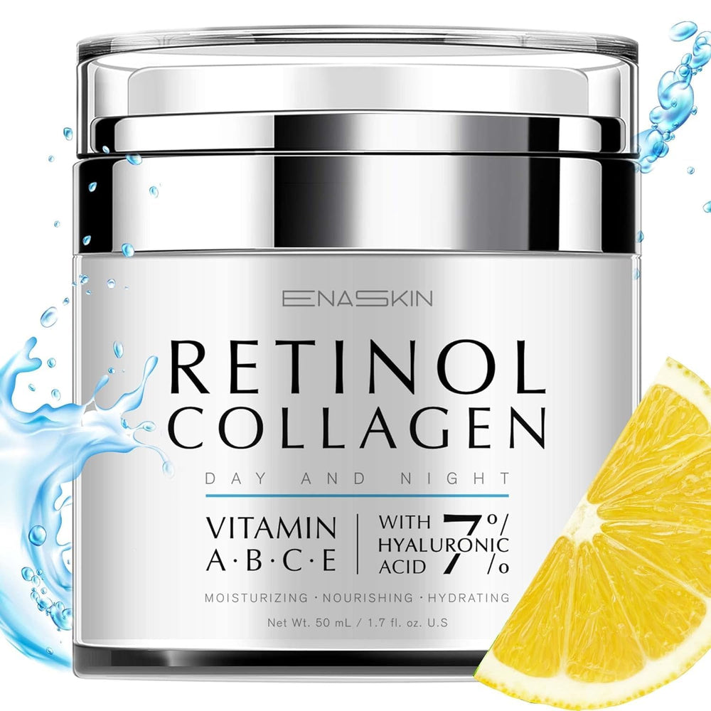 EnaSkin Retinol moisturizer bottle with airless pump for precise daily application.