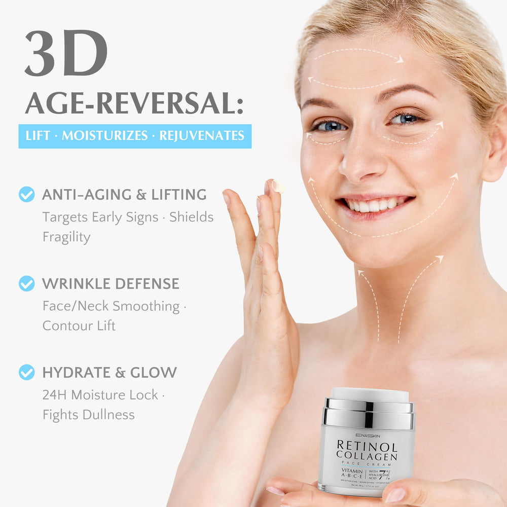 EnaSkin Retinol Collagen Face Cream texture swatch on skin