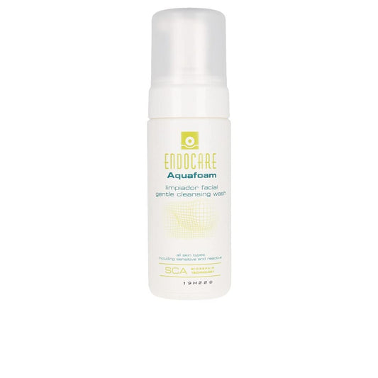 Endocare Aquafoam cleansing foam bottle for gentle daily cleansing suitable for all skin types.