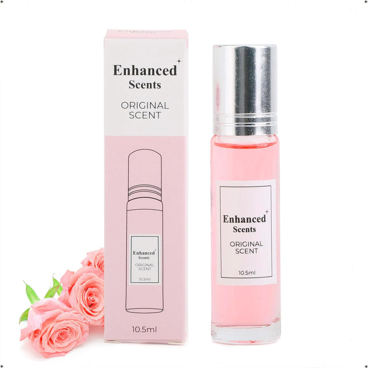 Enhanced Scents Alloura roll-on bottle shown for on-the-go fragrance.