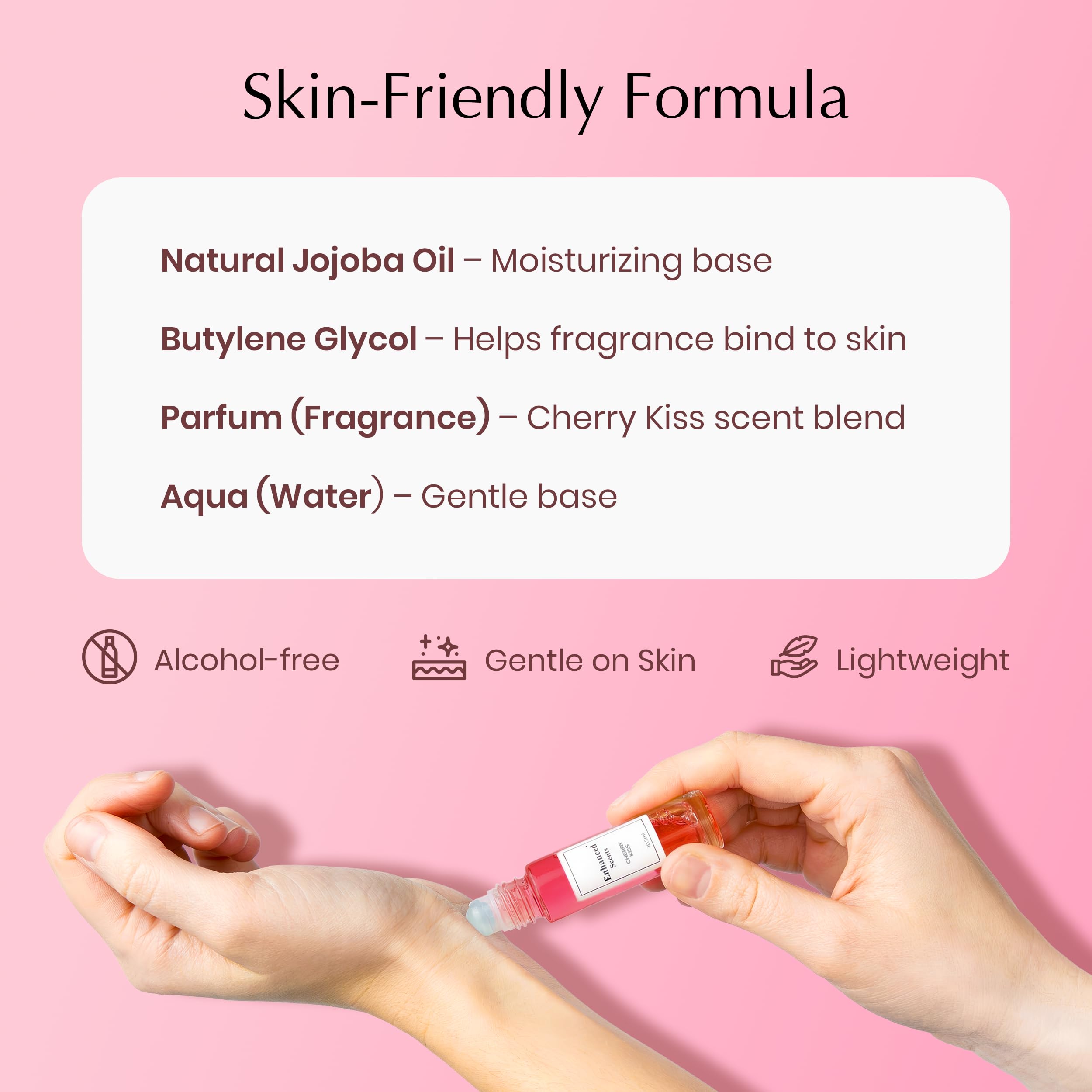 Enhanced Scents Cherry Kiss compact travel size bottle for on-the-go scent.