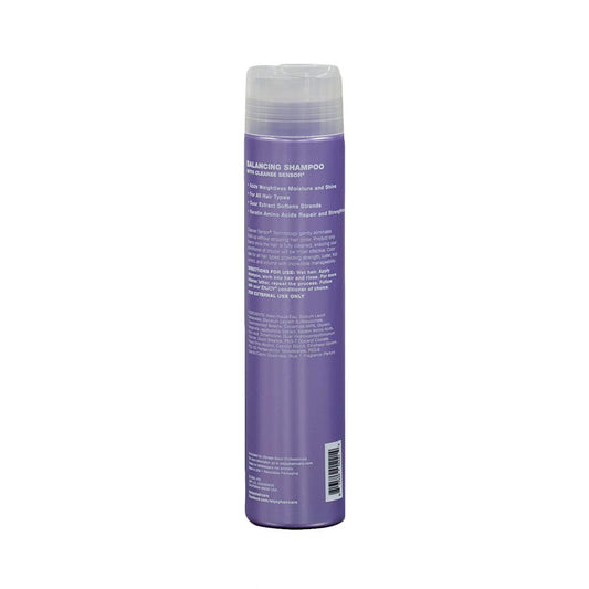 Enjoy Balancing Shampoo bottle pour showing sulfate-free formula.