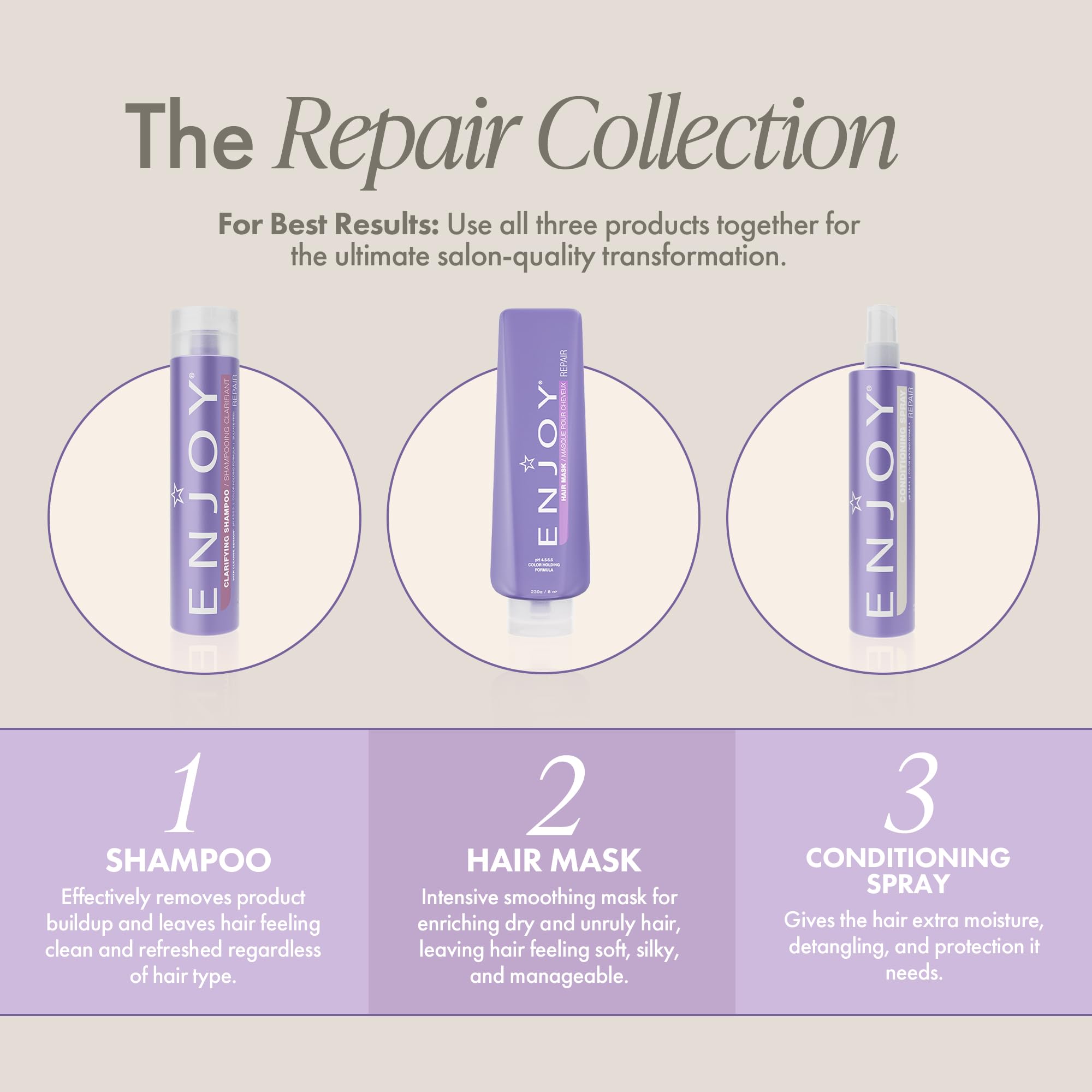 Enjoy Clarifying Shampoo being applied for cleansing and scalp massage