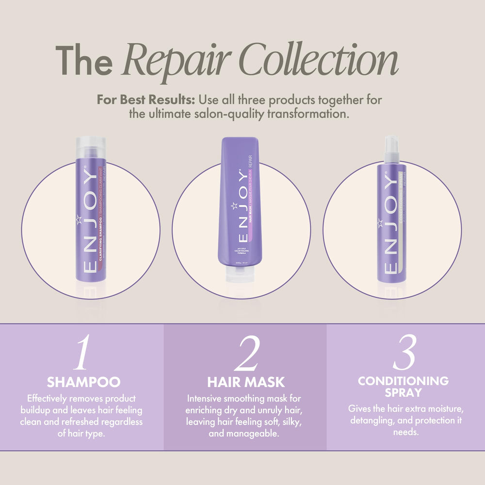 Enjoy Clarifying Shampoo being applied for cleansing and scalp massage