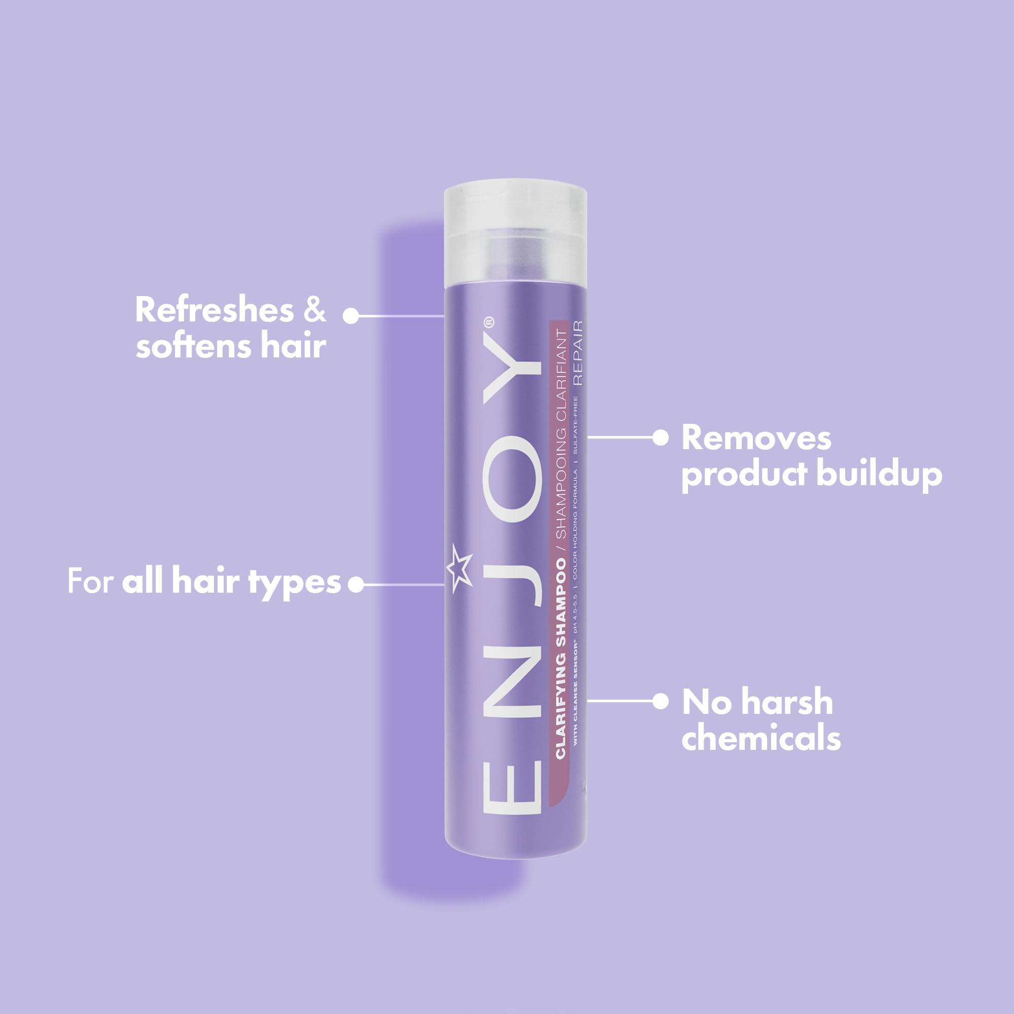 Enjoy Clarifying Shampoo label shows chelating minerals claim
