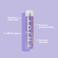 Enjoy Clarifying Shampoo label shows chelating minerals claim