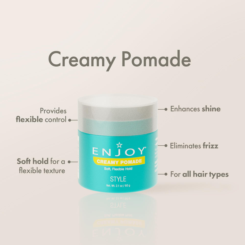 Enjoy Creamy Pomade hands emulsify close-up for easy application.