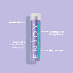 Enjoy Balancing Shampoo applied to color-treated hair for shine and manageability